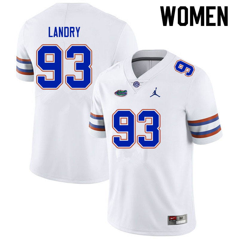 Women #93 Keenan Landry Florida Gators College Football Jerseys Sale-White - Click Image to Close